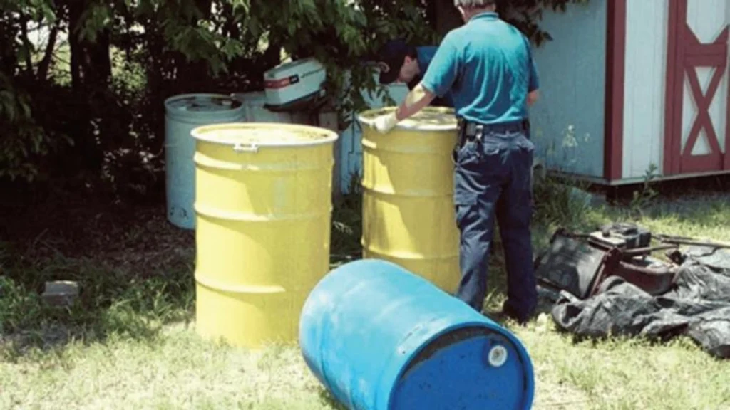 Cadaver dogs led detectives to barrels on John Edward Robinson’s property where they found bodies inside.