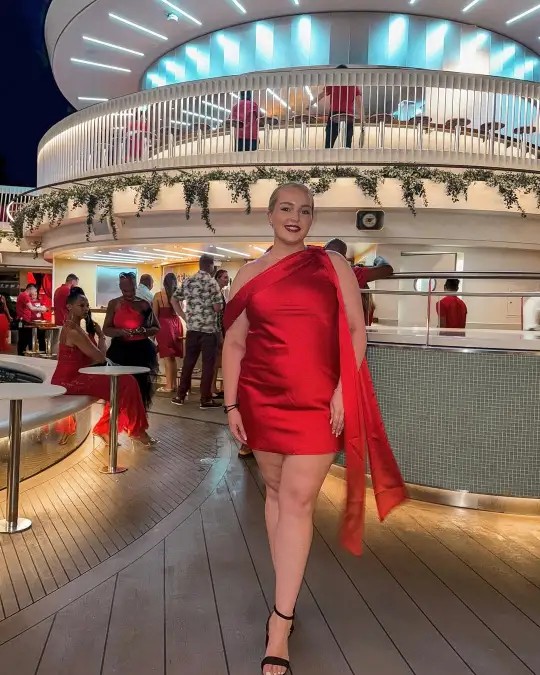 I lost my NHS nurse job because of a patient’s false claim 12 scarlet night wearing the dress 95 of my comments told me was too short and unflattering for my body cause i like it anyway @virginvoyages virginvoyages pr trip4111323018689585489