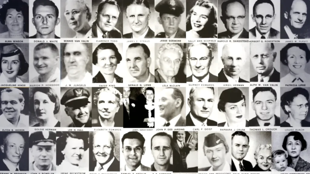 The 44 victims of United Flight 629: 39 passengers and 5 crew members. Photo: Denver7