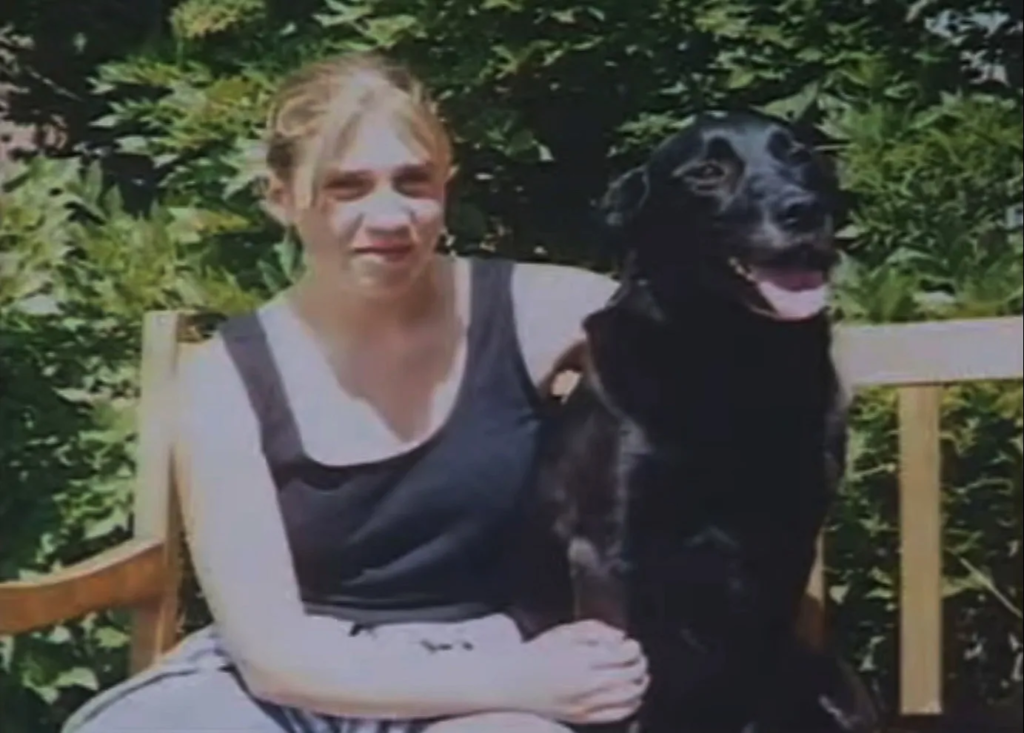 Kirsty Bentley with her dog abby