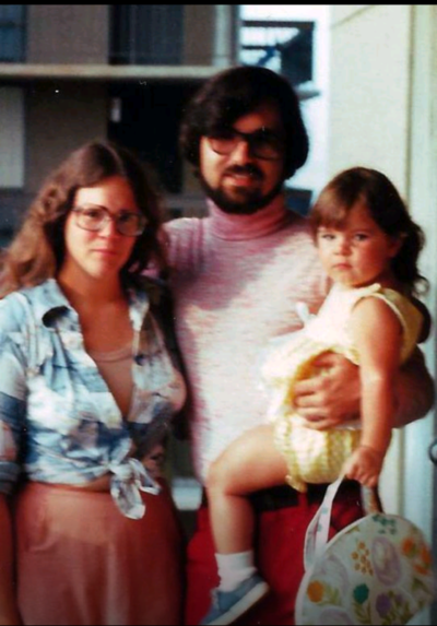 Jenn Carson with her father James Carson and mother, before the murders. 