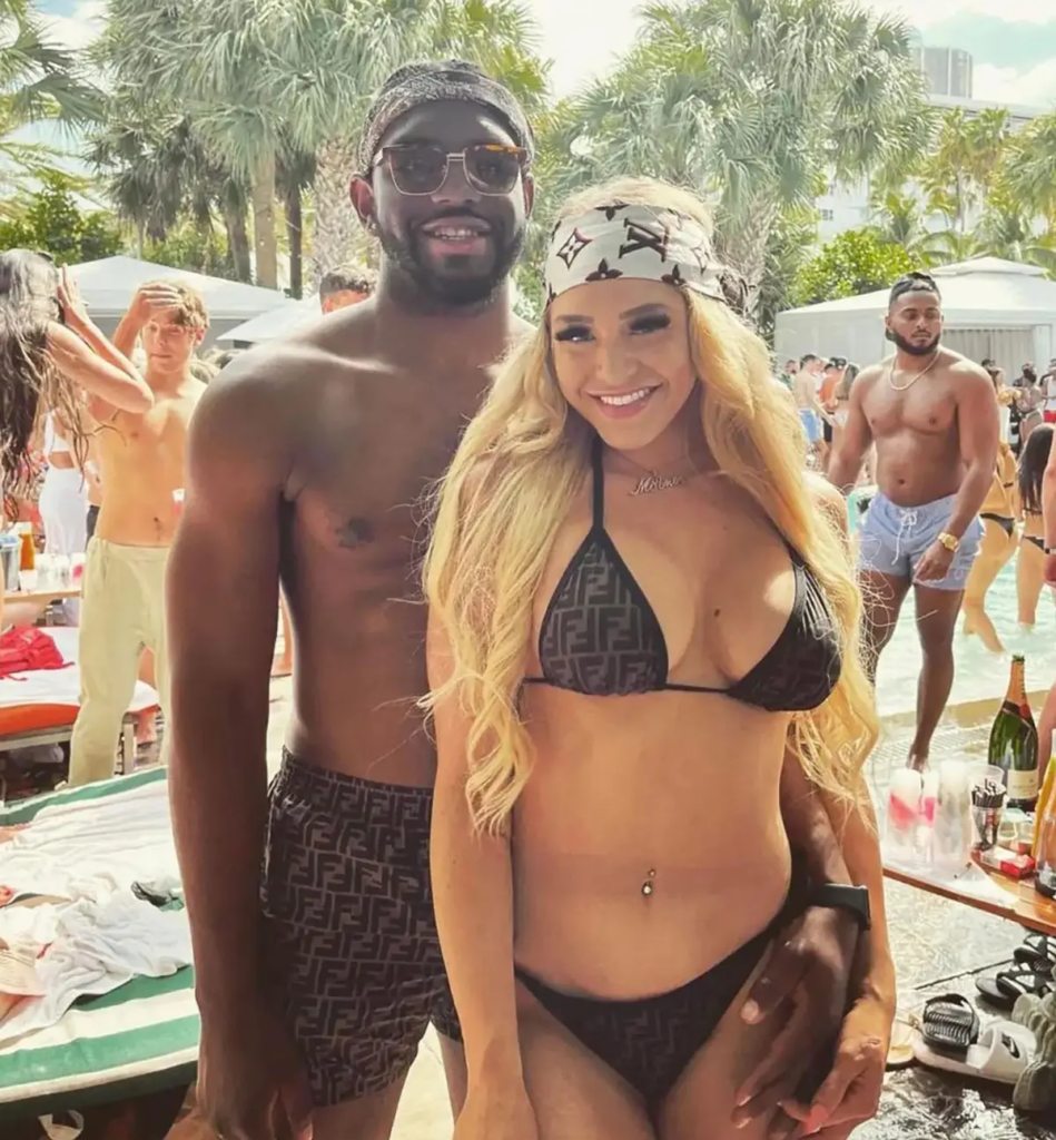 Clenney and Obumseli, Miami, 2022. Their volatile relationship became central evidence in the murder case.