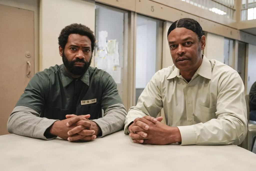 Nicholas Pinnock, who played him on screen, with Isaac Wright Jr. at the 2020 premiere of "For Life." Credit: Giovanni Rufino/ABC via Getty Images.