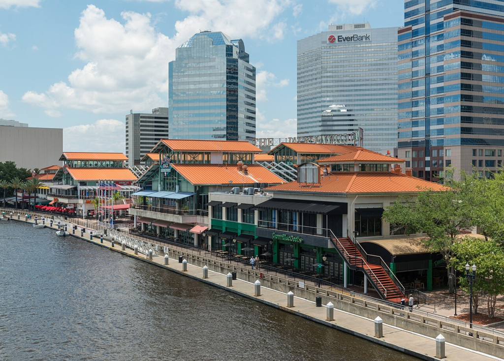 The Jacksonville Landing marketplace in Jacksonville, Florida, where the shooting took place on August 26, 2018. Photo via Wikimedia Commons.