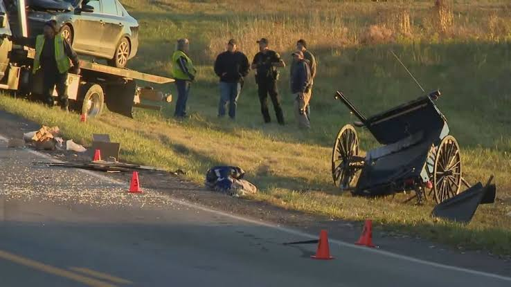 How Samantha Petersen Killed Two Amish Children, Then Had Her Twin Sister Take the Blame 5 The wrecked buggy on Fillmore County Road 1, Sumner Township, Minnesota, where Wilma Miller, 7, and Irma Miller, 11, were killed on September 25, 2023.