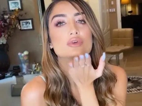 Adva Lavie, also known as Mia Ventura, in a social media video. The OnlyFans model and influencer faces six felony counts in Los Angeles County.