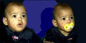 Kiara and Keyara Wecker, photographed in early 2001 at the center of a transatlantic custody dispute that drew international headlines and prompted governments on both sides of the Atlantic to act.